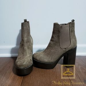 Boohoo Suede Platform Booties